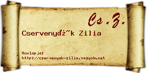 Cservenyák Zilia névjegykártya